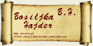 Bosiljka Hajder vizit kartica